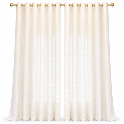 📢📢50% OFF !! ⏰Geometric Jacquard Sheer Curtain Panel for Living Room