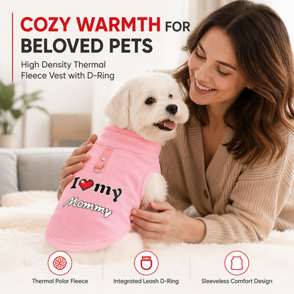 🐾 50% OFF NOW ✨ Warm Pet Sweater with Leash Ring — "Love Dad & Mum" Design ❄️