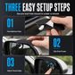 1 Pair of 2-in-1 Clip-On Car Rearview Mirror Visors with 360 Degree Adjustable Blind Mirrors