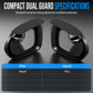 1 Pair of 2-in-1 Clip-On Car Rearview Mirror Visors with 360 Degree Adjustable Blind Mirrors