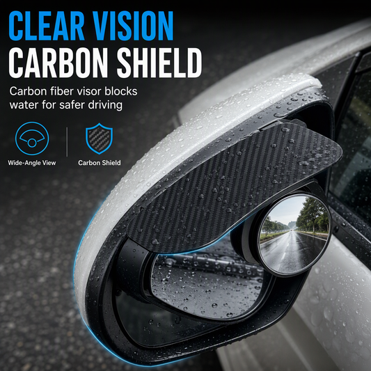 1 Pair of 2-in-1 Clip-On Car Rearview Mirror Visors with 360 Degree Adjustable Blind Mirrors