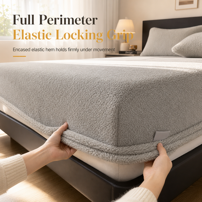 🌙 50% OFF! Cozy Plush Fitted Sheet – Velvety Softness & All-Around Elastic for Chilly Nights ✨🏠