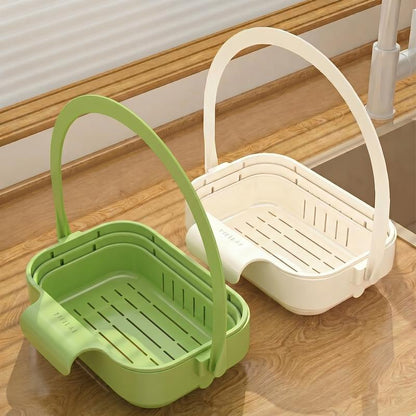 🥦50% OFF!🍅Collapsible Faucet-Hanging Sink Strainer Basket 🧺, Stainless Steel Kitchen Accessories 🍳